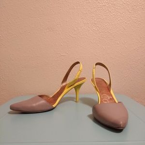 *Sale* Sam Edelman slingback heels nude yellow 7.5